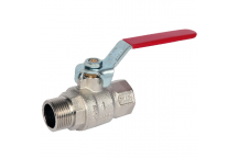 20mm ART46 Brass Ball Valve Red Lever BSPP Ends MxF PN40