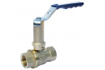 15mm PB550EL DZR Brass Ball Valve Blue Lever Extended PN25 FxF