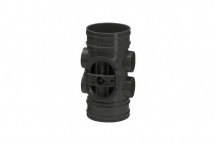 110mm 137.4 Black Access Pipe Connector 2 Boss Horns