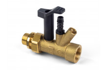 1\" DZR Brass TVA Isolating and Drain Off Combination Valve