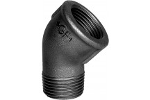 15mm F121 Black Malleable Iron M/F 45 Degree Elbow