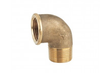 1.1/4\" Brass Male/Female 90Deg Elbow