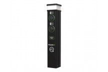 BasicCharge Smart EV Charging Pedestal - 2x up to 22kW 3PH Type 2 Sockets - Bk