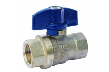 20mm PB550T DZR Brass Ball Valve Blue T-handle PN25 FxF