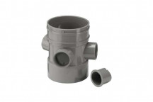 110/40mm 121.4.15 Grey Three Way Bossed Pipe Double Socket Connector