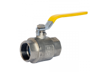 8mm ART40T Brass Ball Valve Yellow Lever BSPT Ends FxF