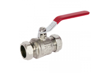 15mm ART89 Brass Ball Valve Red Lever CxC Ends PN25