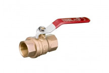 8mm D171 Bronze Ball Valve Red Lever PN25 FxF