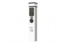 BasicCharge Smart EV Charging Pedestal - 1x up to 22kW 3PH Type 2 Socket - White