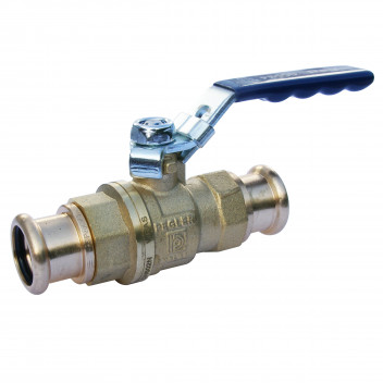 35mm PS550 DZR Ball Valve Blue Lever Pressfit Ends