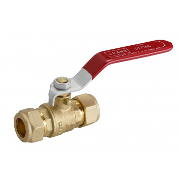 28mm D171AC Compression DZR Brass Ball Valve Red Lever PN16