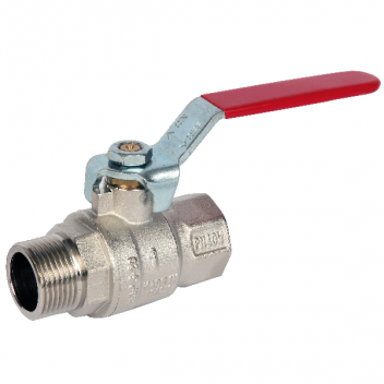 50mm ART46 Brass Ball Valve Red Lever BSPP Ends MxF PN40