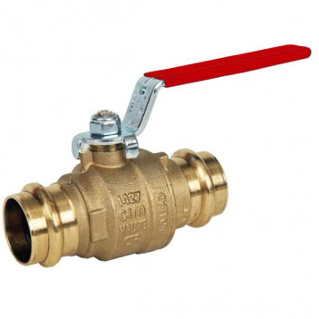 22mm ART55PRS DZR Brass Ball Valve Red Lever Pressfit Ends PN20