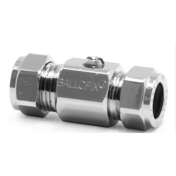 15mm x 15mm 3381ZA Chrome Plated Brass Ballofix Isolating Ball Valve PN16 CxC