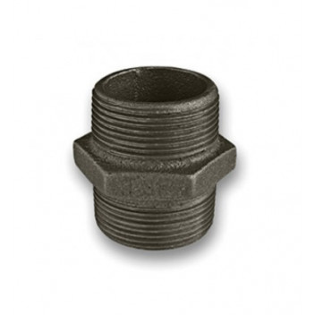 40mm Black Wrought Iron Hex Nipple