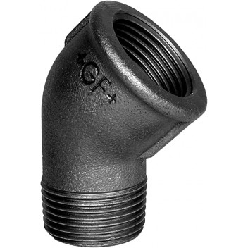 32mm F121 Black Malleable Iron M/F 45 Degree Elbow