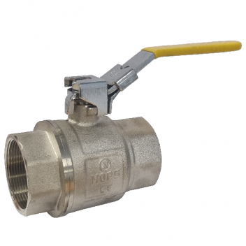 32mm ALB40P-257C1 Brass Ball Valve with Yellow Locking Lever BSPP