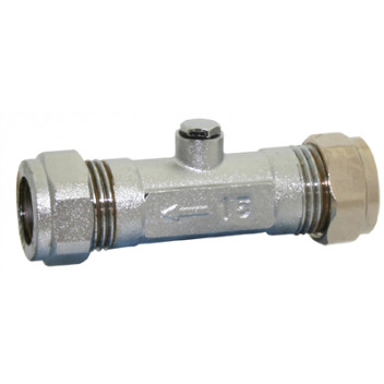 15mm Chrome Plated Brass Isolating Valve CxC