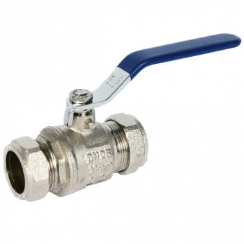 35mm ART89 Brass Ball Valve Blue Lever CxC Ends PN25