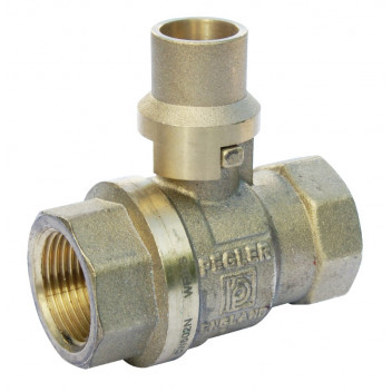 25mm PB550LS DZR Brass Ball Valve Lockshield PN25 FxF