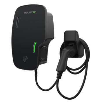 Zura Smart EV Charger - 1 x up to 7.4kW Type 2 10m Tethered - Black