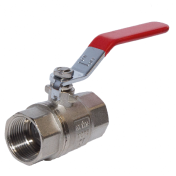 20mm ART40P Brass Ball Valve Red Lever BSPP Ends FxF